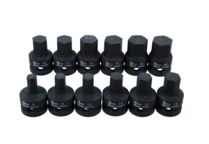 Набор ударных головок 1/2" 12 пр. HEX 8-19 мм, L= 38.1 mm