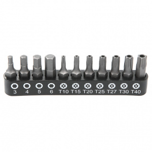 Набор бит 1/4" 25 мм на держателе TORX c отв., HEX LICOTA