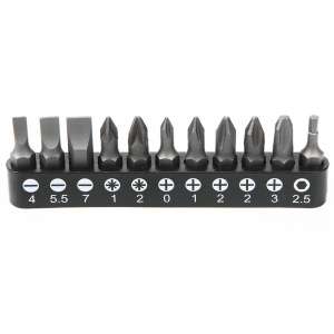 Набор бит 1/4" 25 мм на держателе SL, PH, PZ, HEX LICOTA