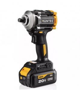 Гайковерт ударный аккумуляторный RUNTEC PRO 1/2", 20В, 2*4Ач, 650Нм