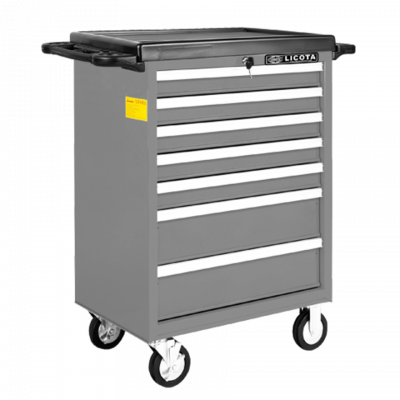 купить  AWX-2603G-N-R-ST Тележка инструментальная с карманом, со столешницей, 7 полок, серая				