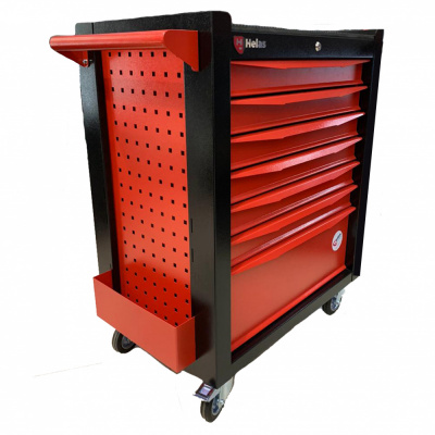 купить Тележка инструментальная HELAS с центральным замком, 7 ящиков, сине-серая