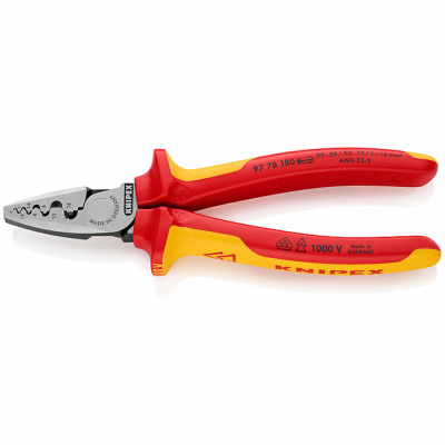 купить Knipex KN-9778180 Инструмент для обжима контактных гильз VDE 180 мм 1000 v