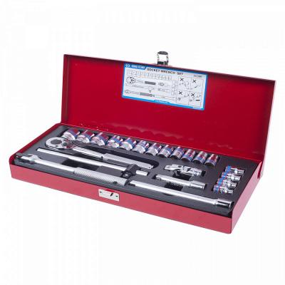 купить KING TONY 3523MR Набор торцевых головок с принадлежностями 3/8", шестигранные, 6-24 мм, 23 предмета