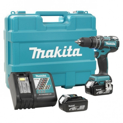 купить Дрель аккумуляторная MAKITA DDF480RME (18 В, БЗП.13мм, 2скор, 54нм, 1.5кг, 2акк.Li-ion.4 Ач, кейс)