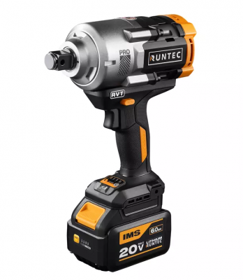 купить RUNTEC RT-IW1100 Гайковерт ударный аккумуляторный RUNTEC PRO 1/2", 20В, 2*4Ач, 1100Нм