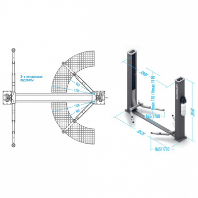 купить NORDBERG N4122A-5T Подъемник двухстоечный электрогидравлический, 380В, г/п 5т