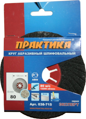 купить Круг абразивный торцевой ПРАКТИКА 125 х 22 мм (80)