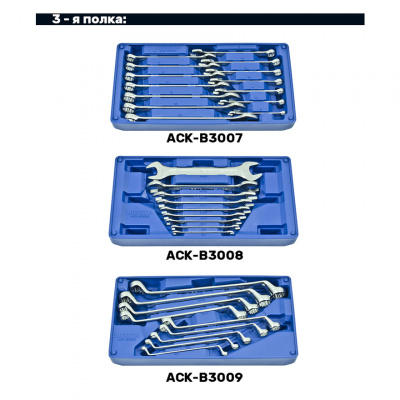 купить LICOTA AWX-2603BTSBK02 Телега инструментальная 366пр., 7 полок, пласт. стол., ложемент-кейс, сине-серая
