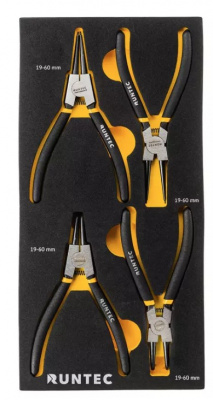 купить RUNTEC RT-SRP1E4 Набор съемников стопорных колец RUNTEC CrV 180 мм в ложементе EVA, 4 предмета