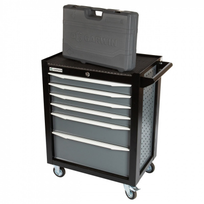 купить GARWIN EQ-000012 Тележка инструментальная Standart 6 полок, с комплектом инструмента в разборном кейсе, 169 пр.
