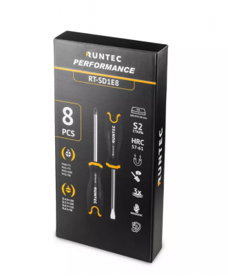 купить RUNTEC RT-SD1E8 Набор отверток RUNTEC S2 в ложементе EVA, 8 предметов