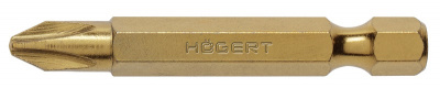 купить HOEGERT Биты PH2 50 мм, сталь S2, нитрид титана, 2 шт.