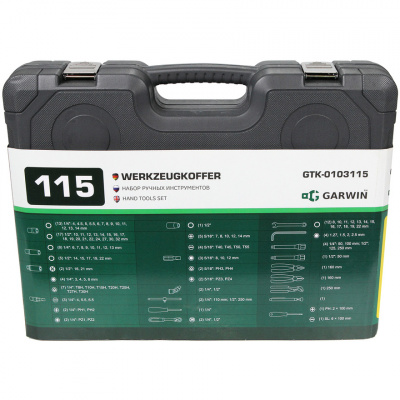 купить GARWIN PRO GTK-0103115 Набор ручных инструментов 1/4" и 1/2" 6 гр. 115 предметов