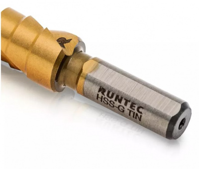 купить RUNTEC RT-DS4-12-9 Сверло ступенчатое RUNTEC 4-12 мм, 9 ступеней, HSS-TiN