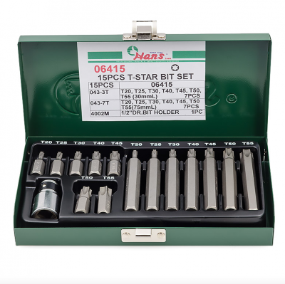 купить HANS 06415 Комплект бит TORX в металлическом кейсе 15 предметов