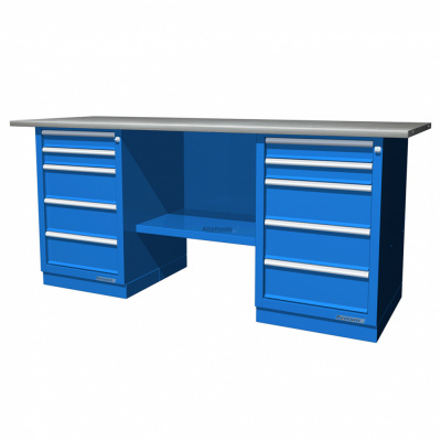 купить FERRUM 01.255L Верстак с двумя тумбами с 5 ящиками