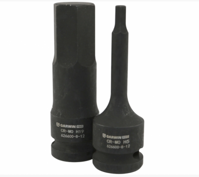купить Набор ударных шестигранников 1/2" HEX 8 пр. 5-19 мм, 78 мм GARWIN PRO