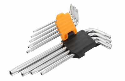купить TOLSEN TT20056 Набор Г-образных Torx, T10H-T50H, удлиненные, с отверстием, 9 предметов