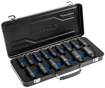 купить  HT4R049 HOEGERT Набор ударных глубоких шестигранных головок 1/2", 15 шт. в кейсе, CrMo