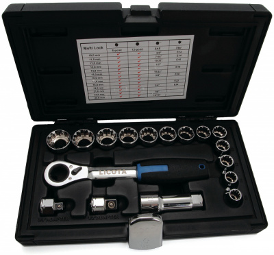 купить LICOTA ALK-1006P Набор торцевых головок проходных с аксессуарами 19мм 17пр.