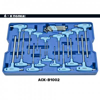 купить LICOTA AWX-2603BTSBK02 Телега инструментальная 366пр., 7 полок, пласт. стол., ложемент-кейс, сине-серая