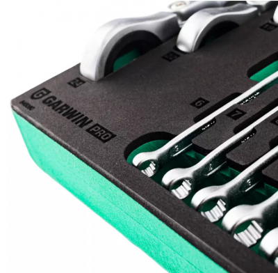 купить GARWIN PRO 646080 Набор ключей комбинированных 6-32 мм, трещоточных 8-24 мм и разрезных 8-22 мм, 37 предметов