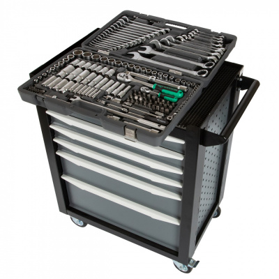 купить GARWIN EQ-000012 Тележка инструментальная Standart 6 полок, с комплектом инструмента в разборном кейсе, 169 пр.