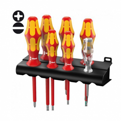 купить WERA WE-006147 Набор отверток диэлектрический Kraftform Plus 160 i/7 Rack + индикатор наличия напряжения