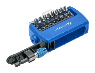 купить  HT1S401 HOEGERT Набор бит с битодержателем 1/4", SL, PH, PZ, Torx, 17 шт.