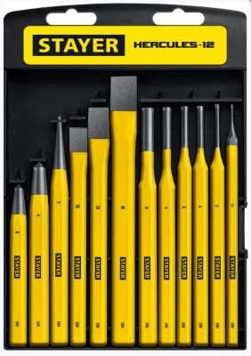 купить 21077-H12 STAYER Набор зубил и кернеров Hercules 12 предметов