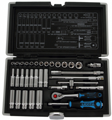 купить LICOTA ALK-0101F Набор торцевых головок 1/4" 34пр. 4-14мм