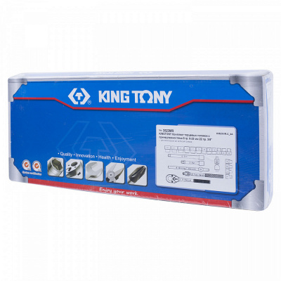 купить KING TONY 3523MR Набор торцевых головок с принадлежностями 3/8", шестигранные, 6-24 мм, 23 предмета