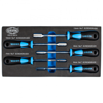 купить LICOTA ACK-E38314 Набор отверток торцевых шестигранных, 5 пр., 6 - 13 мм., EVA