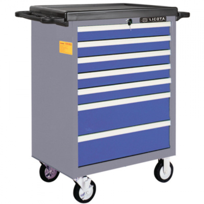 купить LICOTA AWX-2603BTSK09 Телега инструментальная 363пр., 7 полок, пласт. стол., сине-серая