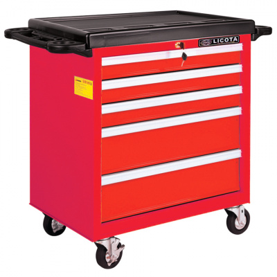 купить LICOTA AWX-2602RTSEK01 Телега инструментальная 256пр., 5 полок, пласт. стол., красная