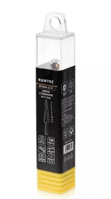 купить RUNTEC RT-DS4-12-9 Сверло ступенчатое RUNTEC 4-12 мм, 9 ступеней, HSS-TiN