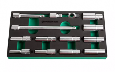 купить GARWIN PRO 646067 Набор торцевых головок глубоких 1/2" 10-24 мм, 14 пр. в ложементе EVA