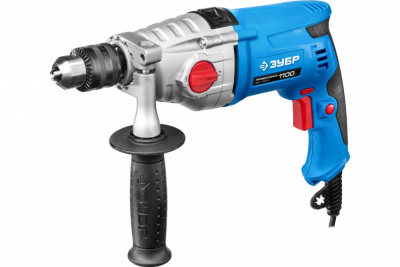 купить ЗУБР 1100 Вт ударная 2-х скоростная дрель, серия Профессионал