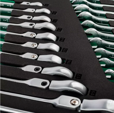 купить GARWIN PRO 646080 Набор ключей комбинированных 6-32 мм, трещоточных 8-24 мм и разрезных 8-22 мм, 37 предметов