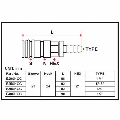 купить LICOTA E20SHOC Пневморазъём композитный 6 мм.