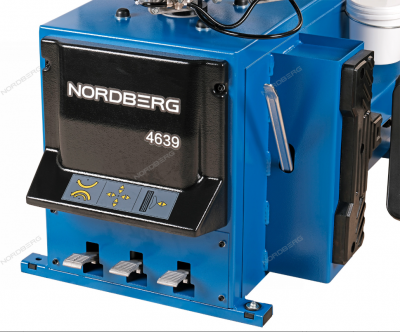 купить NORDBERG 4639B 380 Станок шиномонтажный полуавтомат, двухскоростной, стол с накладками, взрывная накачка, 380 В, синий