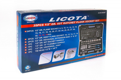 купить LICOTA ALK-0008F Набор торцевых головок 1/2" 6гр. 35пр. 8-36мм