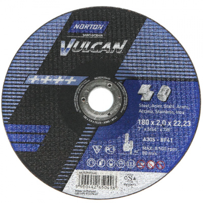 купить NORTON 66252925447 Круг отрезной Vulcan 115 x 3,0 x 22,23 A 30 S-BF41 мет/нерж