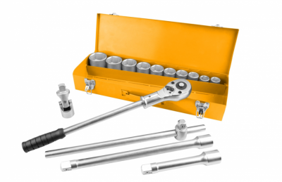 купить TOLSEN TT15148 Набор торцевых головок с принадлежностями 3/4", шестигранные, 22-50 мм, 15 предметов