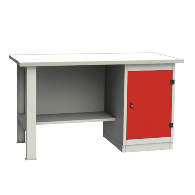 купить GARWIN 004025-6 Верстак однотумбовый тумба с дверцей с оцинкованной столешницей 1500 мм (красный RAL3000)