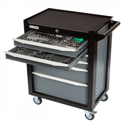 купить GARWIN EQ-000012 Тележка инструментальная Standart 6 полок, с комплектом инструмента в разборном кейсе, 169 пр.
