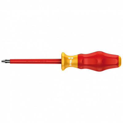 купить WERA WE-031603 Отвертка диэлектрическая крестовая VDE 1162 i, PH 2x100 мм