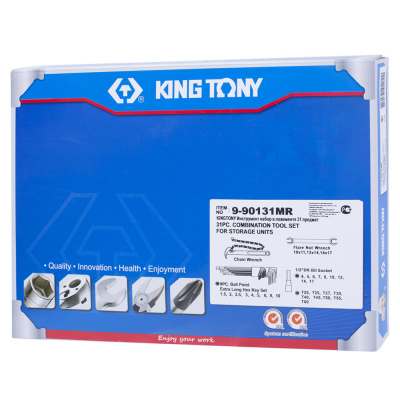 купить KING TONY 9-90131MR Набор Торцевых насадок, шестигранники Г-образные и разрезные ключи, ложемент, 31 предмет