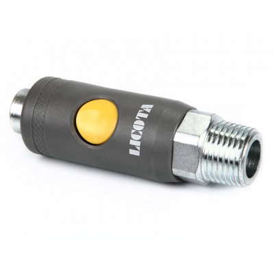 купить LICOTA SR40PM Пневматический разъем, быстросъемный, двухкомпонентный, с предохранителем 1/2" внешняя резьба